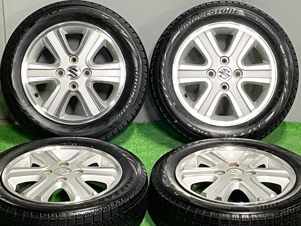 ︎ バリ溝スタッドレス スズキ エブリイワゴン 14 in 4 5 J 50 PCD 100 ブリザック VRX 2 155 65 R アルト ワゴンR スペーシア