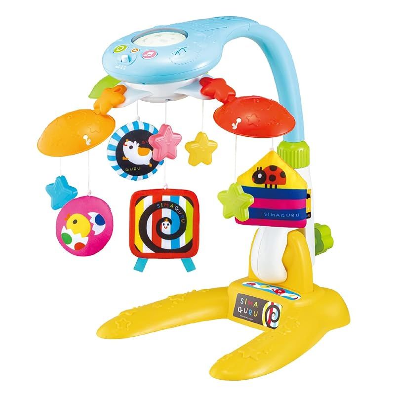 ジョイパレット 泣きやむ! 笑う! ねんねも♪しましまぐるぐる4 wayプロジェクター-メリー 0