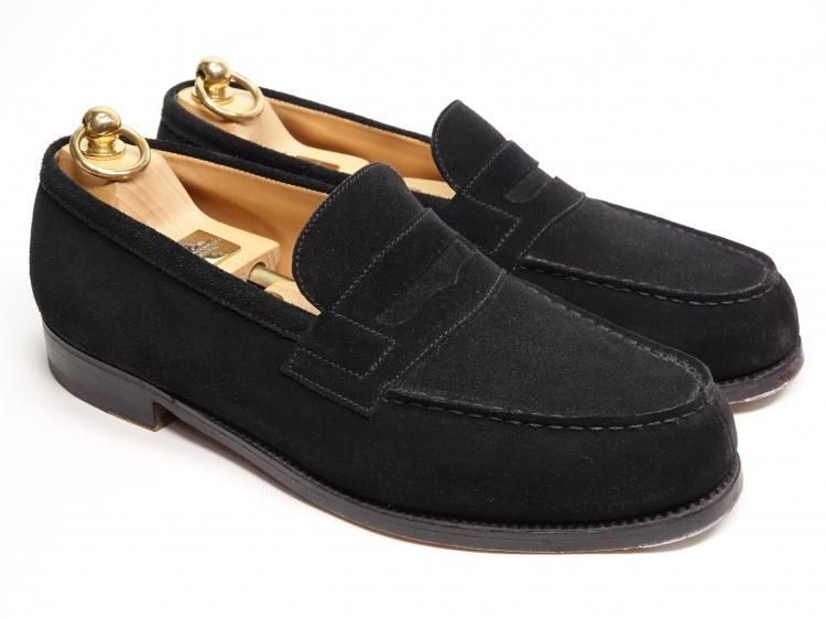 805 1121 上 JMウエストン 180ローファー ブラック スエード 6 5 D