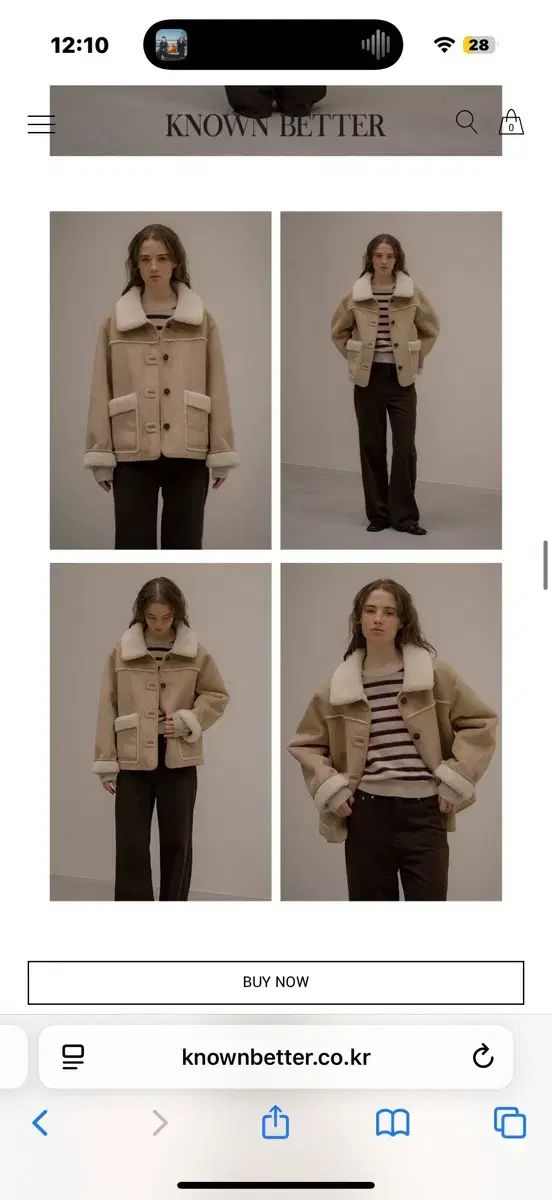 NOUN ナウン ムートン Faux fur-collar shearling jacket