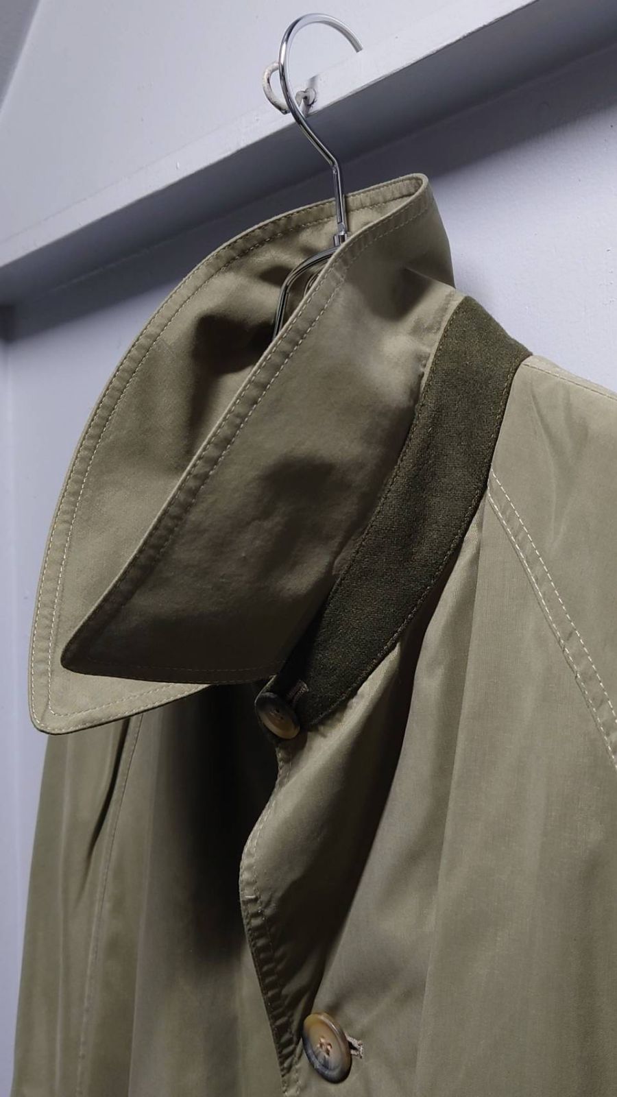 80-90’s LANVIN イタリア製 Peach Skin バルマカーンコート サイズ48 細見え クルーネック