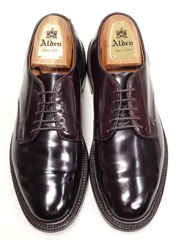 T 35 | 1121 使用数回 オールデン アンラインドプレーントゥ バーガンディー コードバン 6 D ＃2938 F ビームス別注