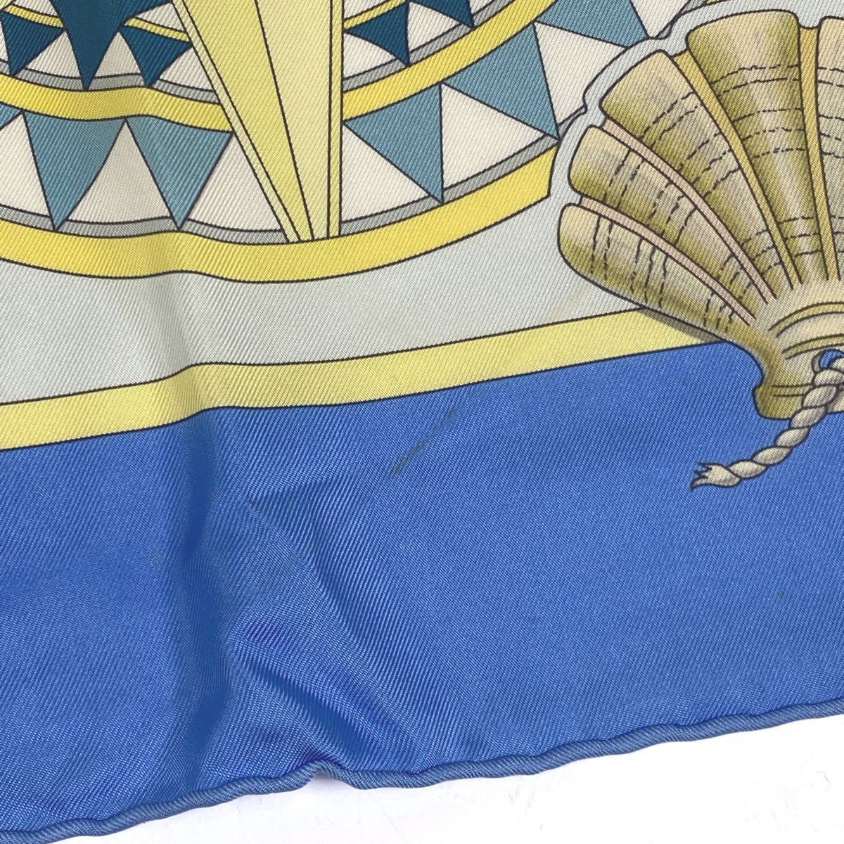 エルメス HERMES カレ 90 L'AIR MARIN 海風 船 貝殻 スカーフ シルク