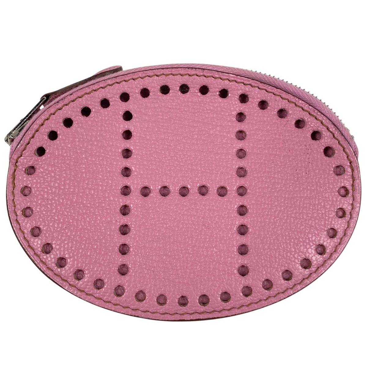 エルメス HERMES Hロゴ コインケース パンチング コインパース レザー ピンク レディース