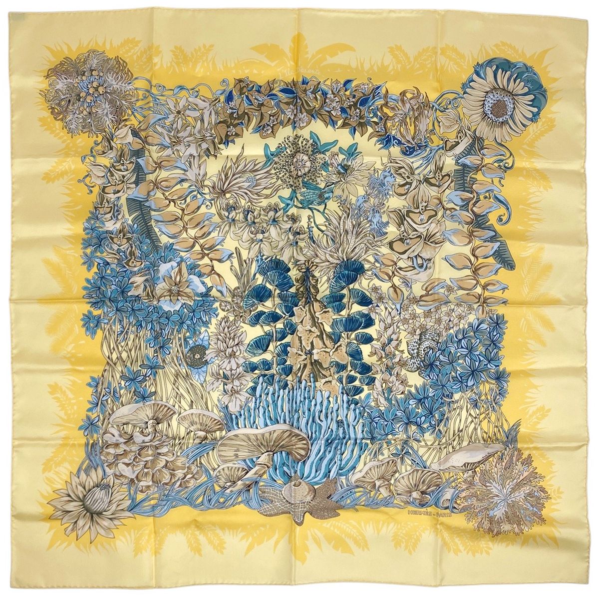 エルメス HERMES カレ 90 L'ILE DESERTE 無人島 スカーフ シルク