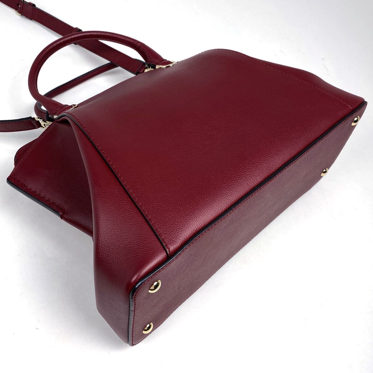 カルティエ CARTIER ロゴ ハンドバッグ Cドゥ 2 WAY ショルダーバッグ レザー レッド レディース