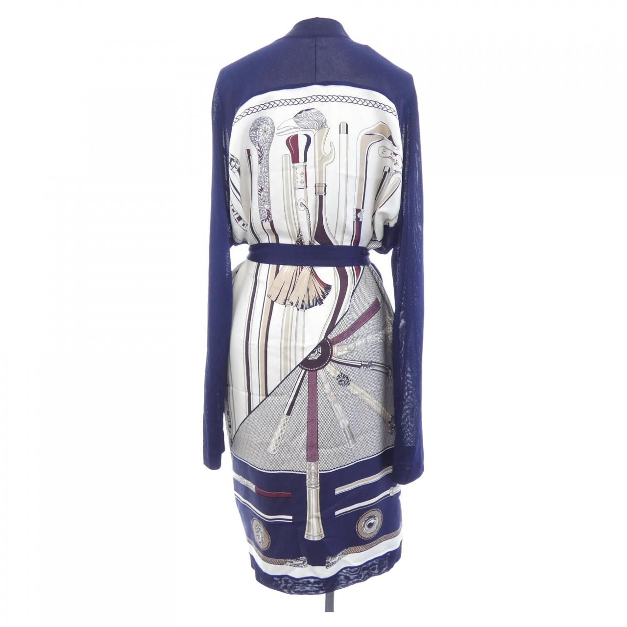 エルメス HERMES CANNES ET *17-7756 ツイルレーヌ ロングカーディガン