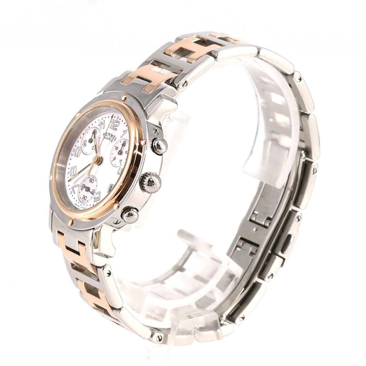 エルメス クリッパ ナクレクロノグラフ PGコンビ CL 1 321 SSxGP クォーツ