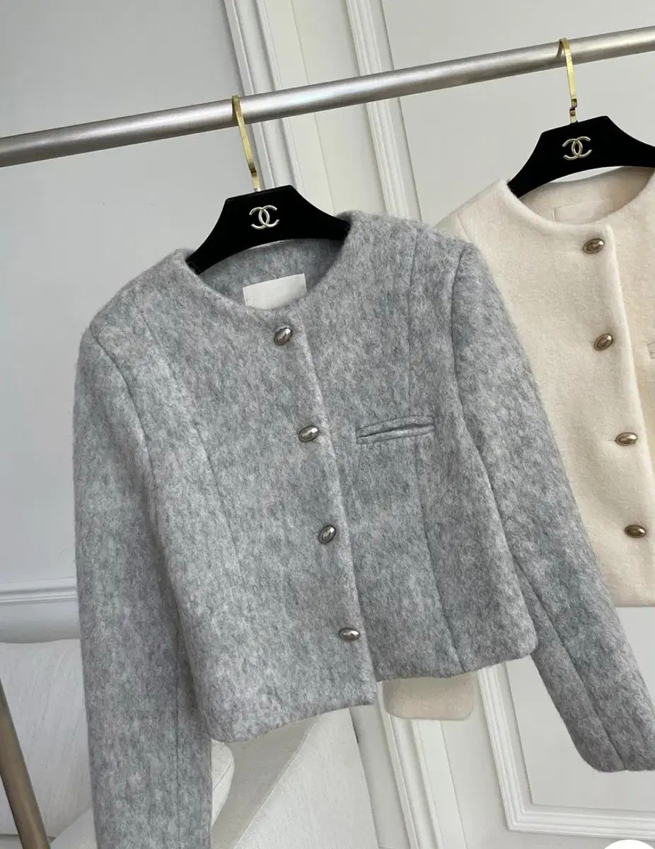 ブラッシュ ウールジャケット グレー