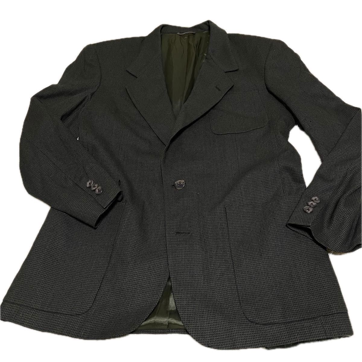 CHRISTIAN DIOR エンブレム刺繍 テーラードジャケット 深緑XL ☆Christian Dior クリスチャンディオール テーラードジャケット 深緑