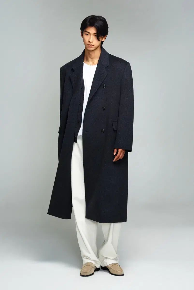 TIME HOMME 10周年 カシミア ダブル ブレステッド ロング コート 105