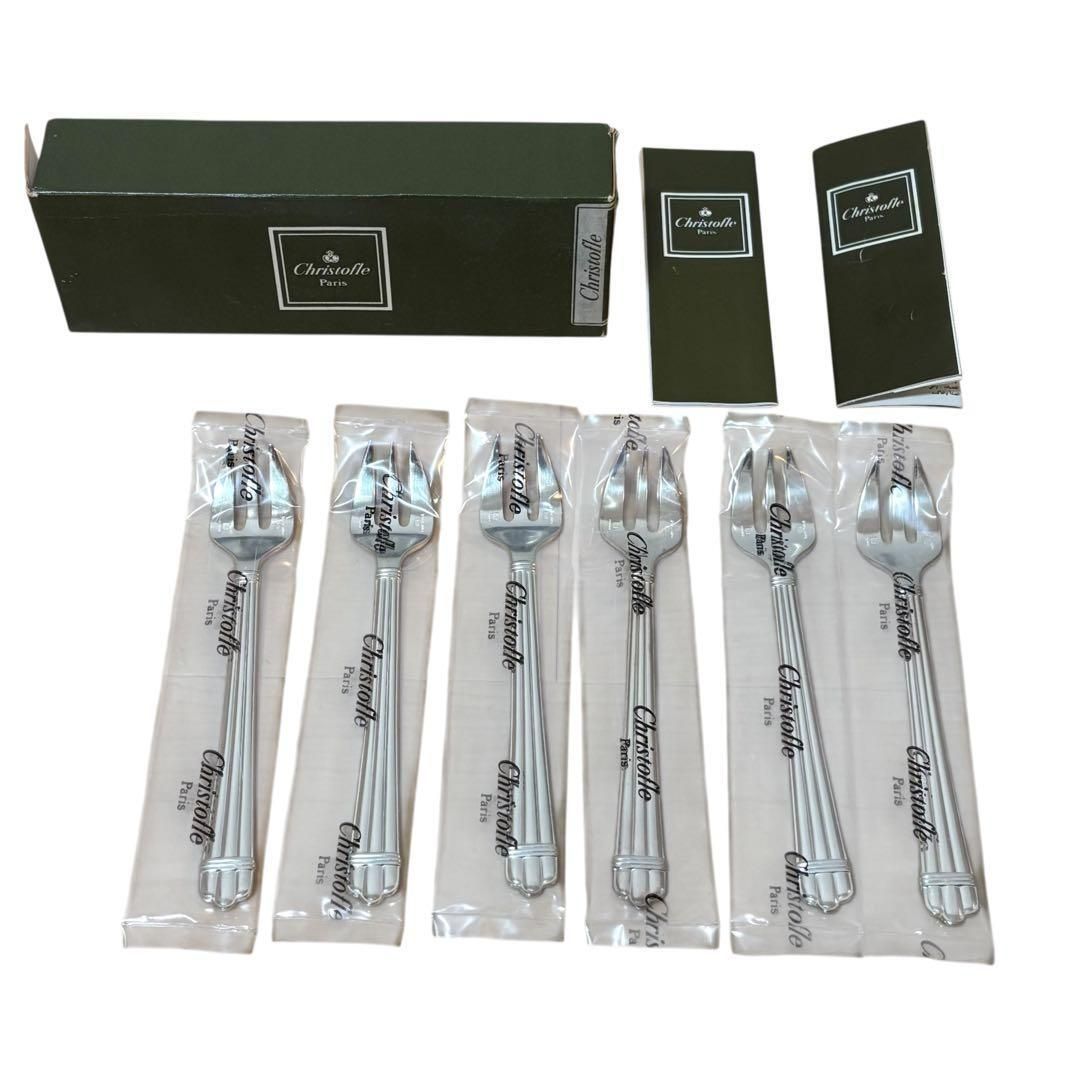美品 クリストフル アリア デザートフォーク 6点 新品 未使用 未開封 christofle クリストフル アリア ARIA オイスター