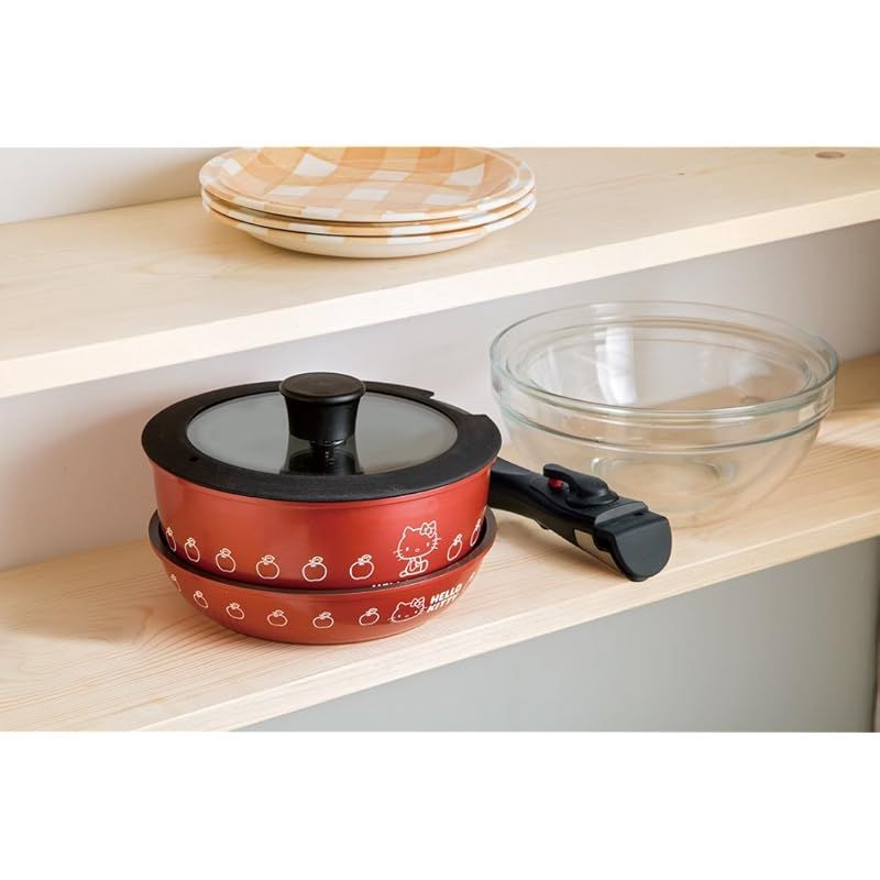 スケーター(Skater) 取っ手が外れる 鍋 20cm フライパン 20cm ガラス蓋