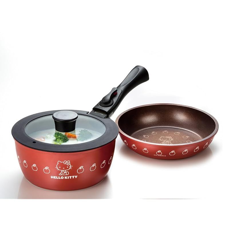 スケーター Skater 取っ手が外れる 鍋 20 cm フライパン ガラス蓋 取っ手 4点セット ハローキティ サンリオ ANFP 2