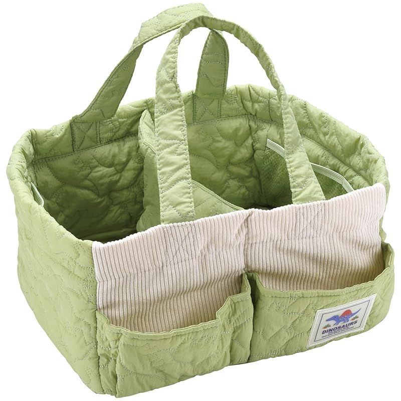 スケーター(Skater) おむつストッカー 収納 バッグ 鞄 イブル生地 軽量 横30×縦18×マチ幅25cm ディノサウルス 恐竜 BOMST1IB-A 0
