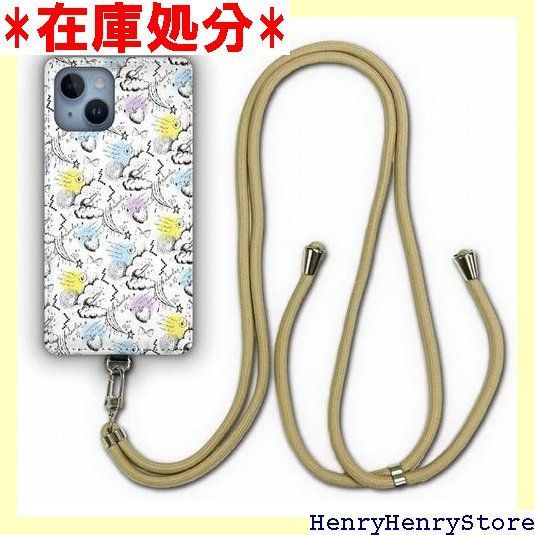 ス ScoLar デザイン iPhone 14 ケース スマホショルダー アイフォン14 スマホケース ショルダーストラップ ショルダーケース スマホストラップ カバー スマホカバー ホワイト総柄 リンゴ スカラコ 宇宙 かわいい 922