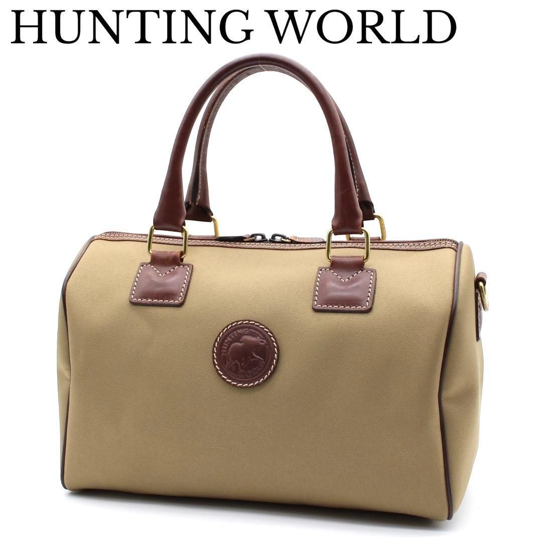 美品】HUNTINGWORLD ハンドバッグ ミニボストンバッグ キャンバス
