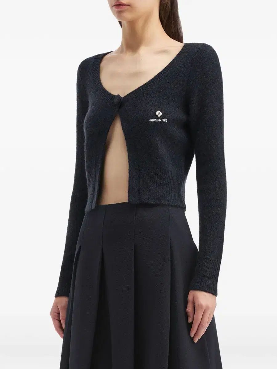 シューシュ|トング シュシュ トング ワンボタン クロップド カーディガン ネイビー