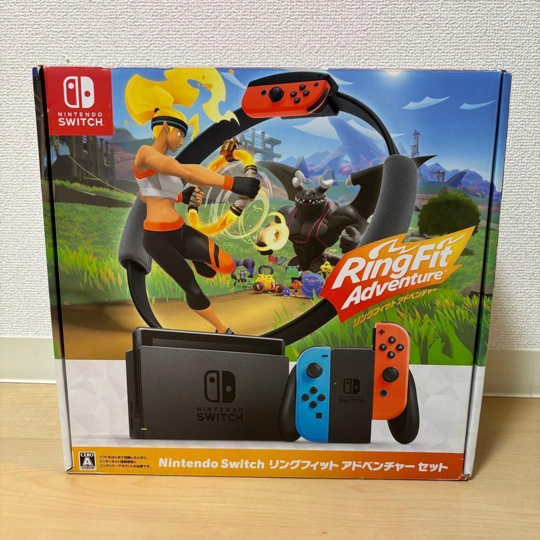 動作品 Nintendo Switch ニンテンドースイッチ 任天堂 ゲーム機 リングフィット アドベンチャー セット ネオンレッド ネオンブルー き