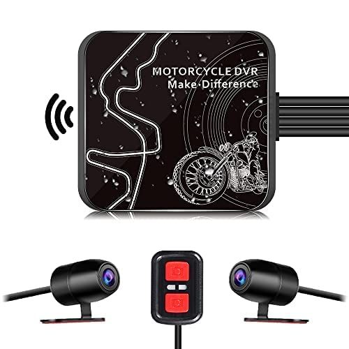 モトカム バイク用 ドライブレコーダー 前後 カメラ 防水 IP 67 バイクドラレコ 1080 P 200万画素 WIFI機能 携帯連携 エンジン連動ループ録画 Gセンサー 煽り運転対策 日本語取扱説明書 12 V 24 V対応 型番D 6 WL