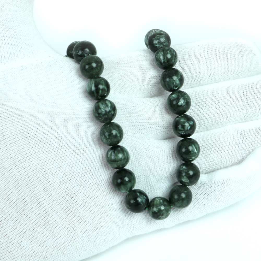 シンプルストーンネックレスセラフィナイト 丸玉 10 mm 天然石ビーズパワーストーン