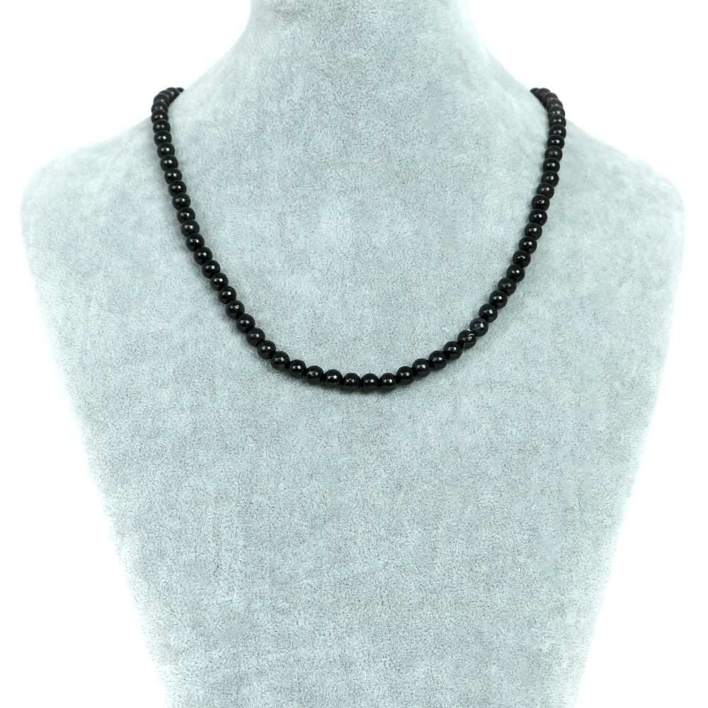 シンプルストーンネックレス シュンガイト shungite ロシア産 【丸玉