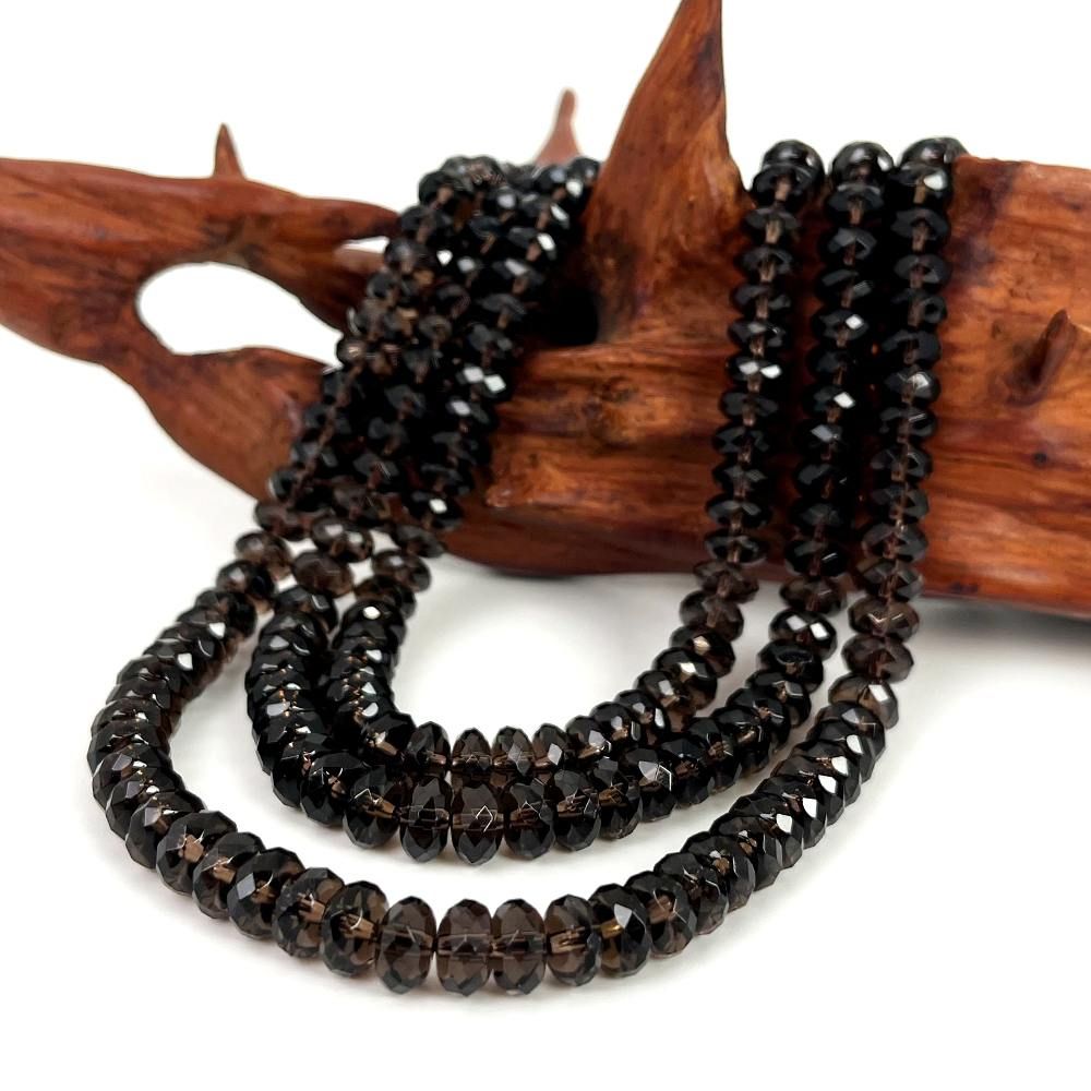 シンプルストーンネックレススモーキークォーツ