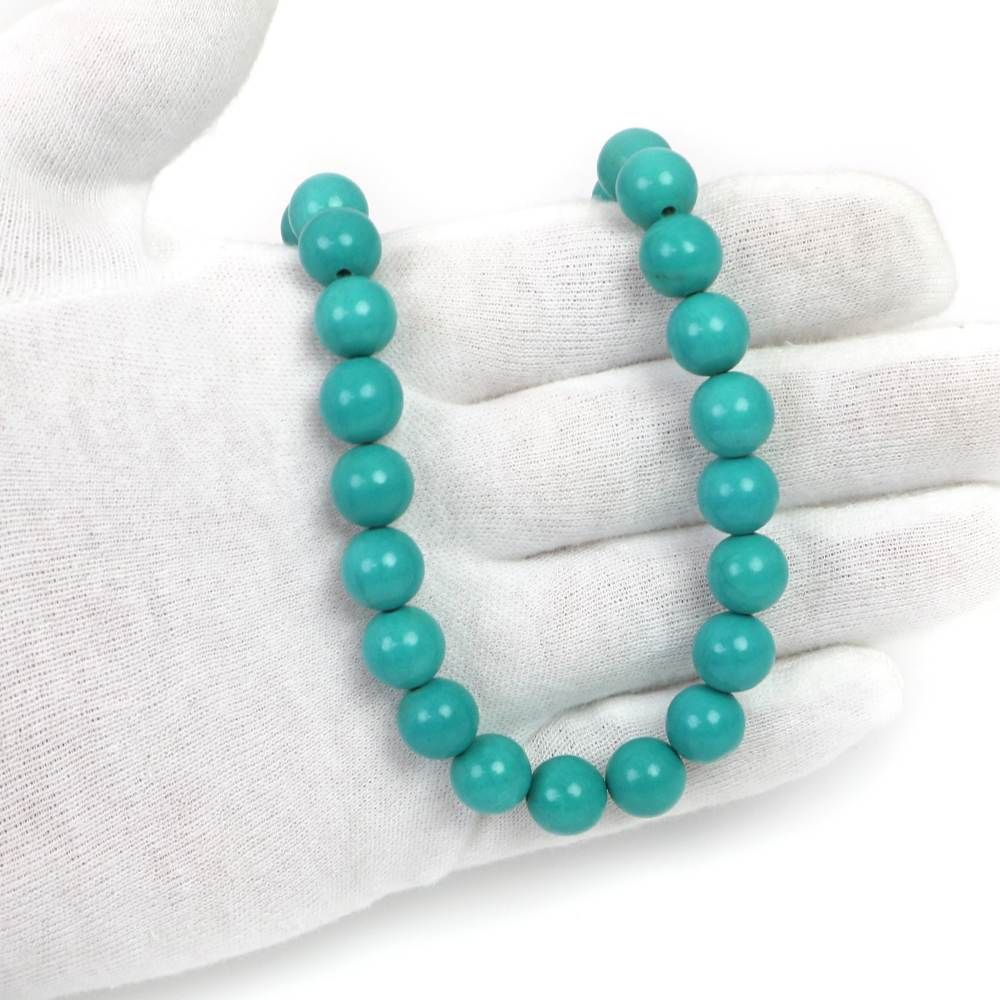 シンプルストーンネックレスターコイズ 丸玉 10 mm 天然石ビーズパワーストーン