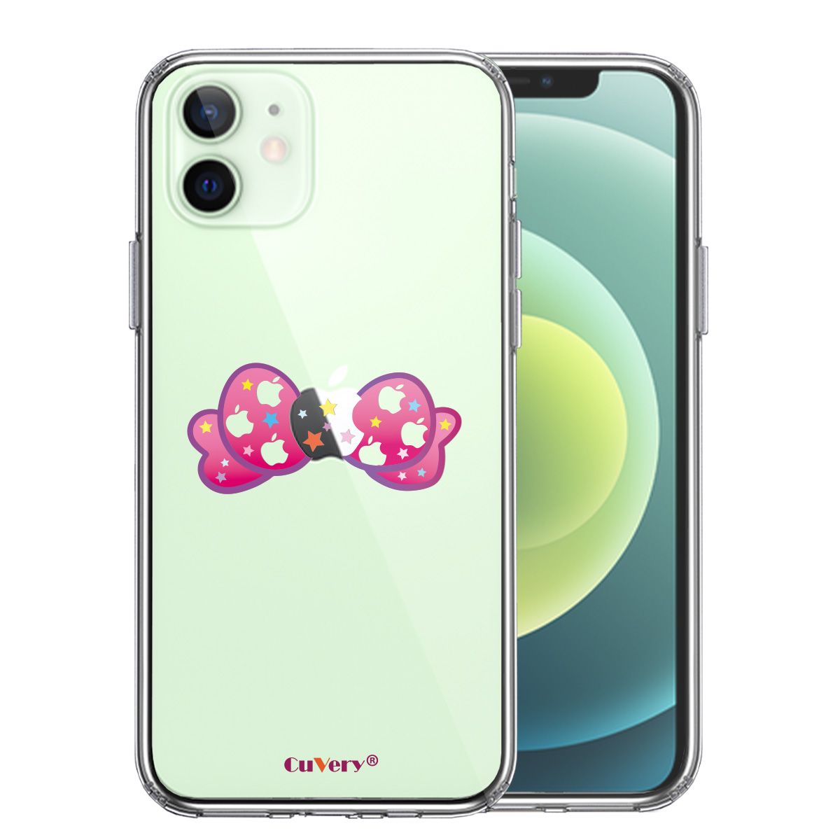 iPhone12mini ケース クリア りぼん スマホケース 側面ソフト 背面