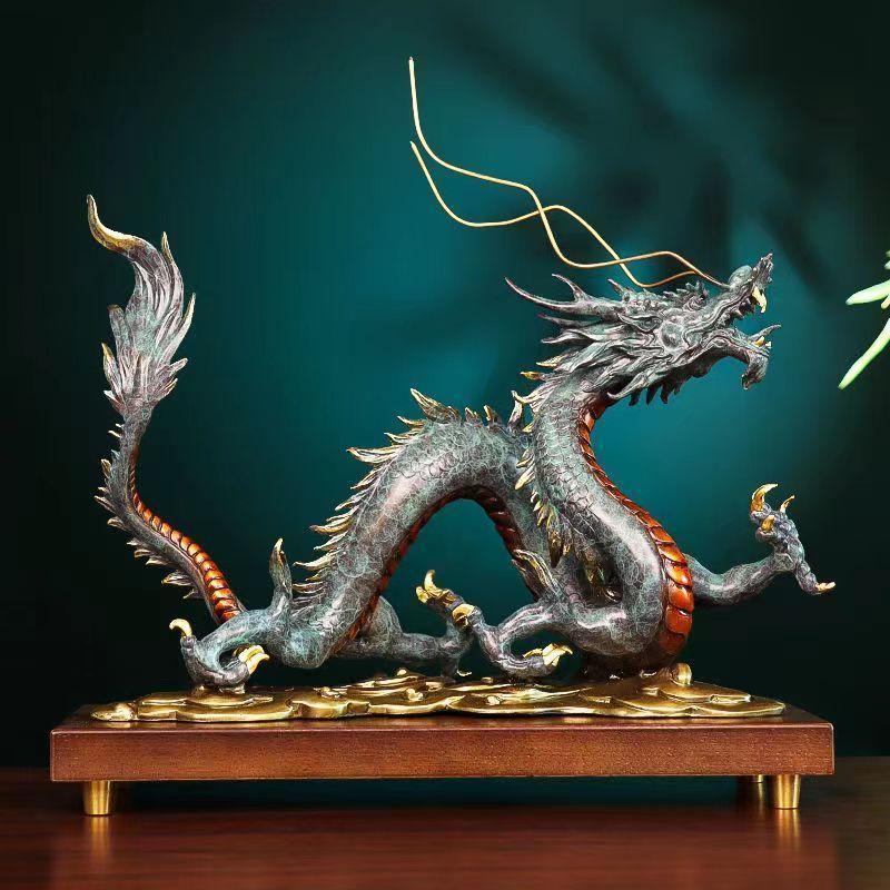  龍置物 干支 至 の金属工芸 美術工芸 干支 辰年 ドラゴン 風水 金運 開運 十二支 飾り物 小物整理ボックス 置物 インテリア小物