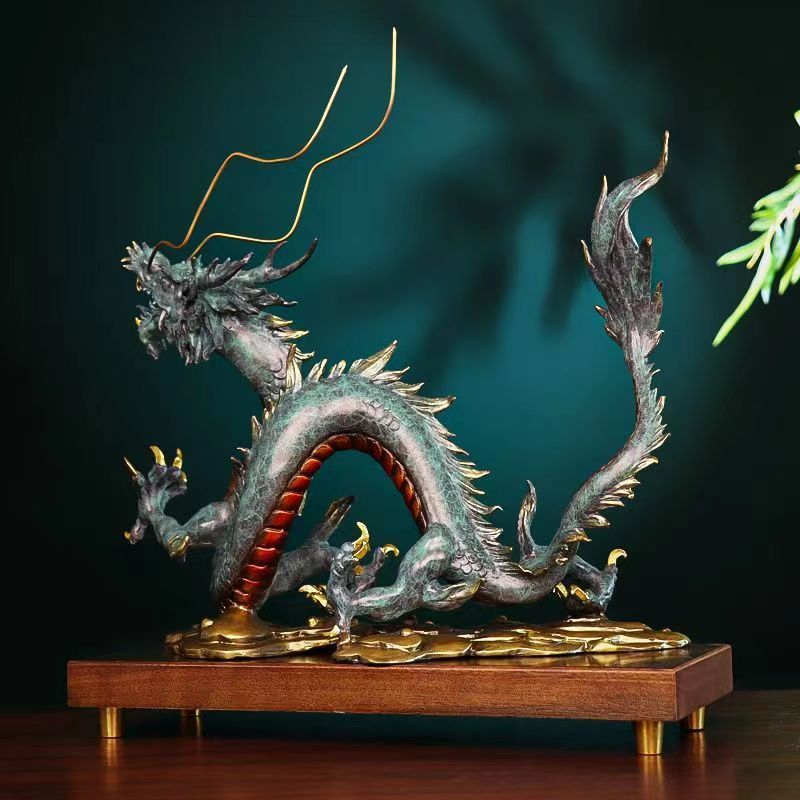 龍置物 干支 至 の金属工芸 美術工芸 辰年 ドラゴン 風水 金運 開運 十二支 飾り物
