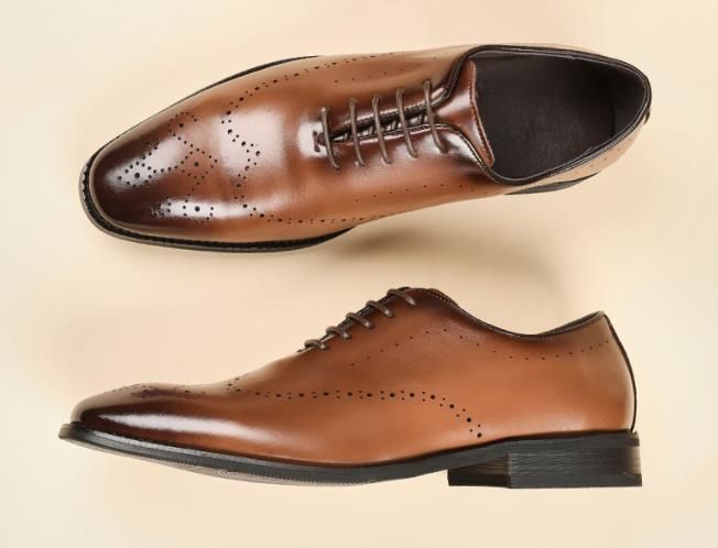 登場 超 高品質本革 職人手作り 牛革 紳士靴 フォーマル 革靴 ブラウン X 0122
