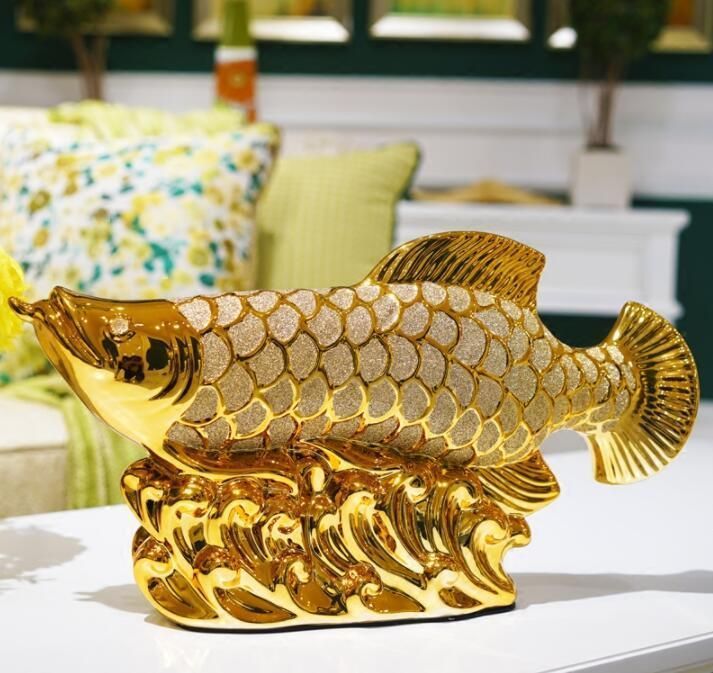 新品、未使用 金竜魚 インテリア 置物 陶瓷器 飾り物 客間 富をもたらす0 人気推薦金竜魚 インテリア 置物 飾り物 客間 富をもたらす 置物