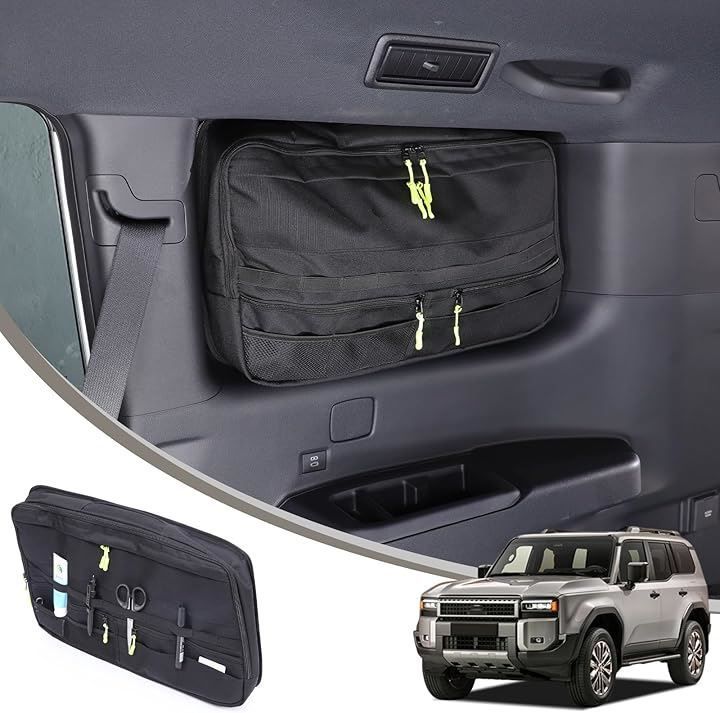 トヨタ ランドクルーザー 250 ランクル250 収納バック 車用リアウインドウ収納バッグ 車窓用 窓バック オックスフォード生地素材 吸盤式 取付簡単 大容量 小物入れ カスタム ブラック 右側