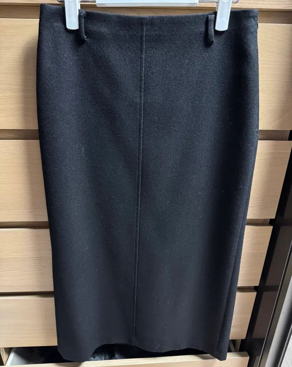 ポッタリー レディース ウール H LINE ロング スカート ブラック