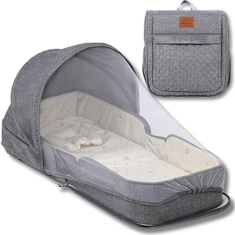 ココリズム (Cocorhythm) ベッドインベッド ベビーベッド クーファン 【現役保育士監修】 ポータブル 折りたたみ式 寝返り防止 新生児 携帯型ベビーベッド (グレー) 0