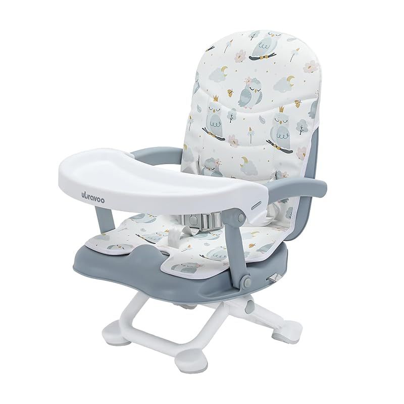 UBRAVOO ベビーチェア ローチェア 折りたたみ カバー付き 高さ調整可能 軽量 赤ちゃん用 お食事椅子 テーブルチェア 持ち運び便利 出産祝い 6ヶ月から3歳まで 多機能チェア (木菟) 1