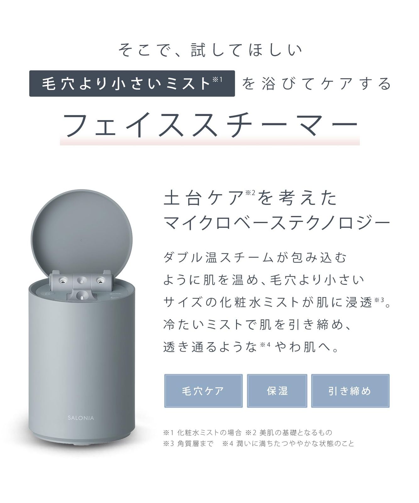 SALONIA サロニア ピュアブライト スチーマー 美顔器 フェイス