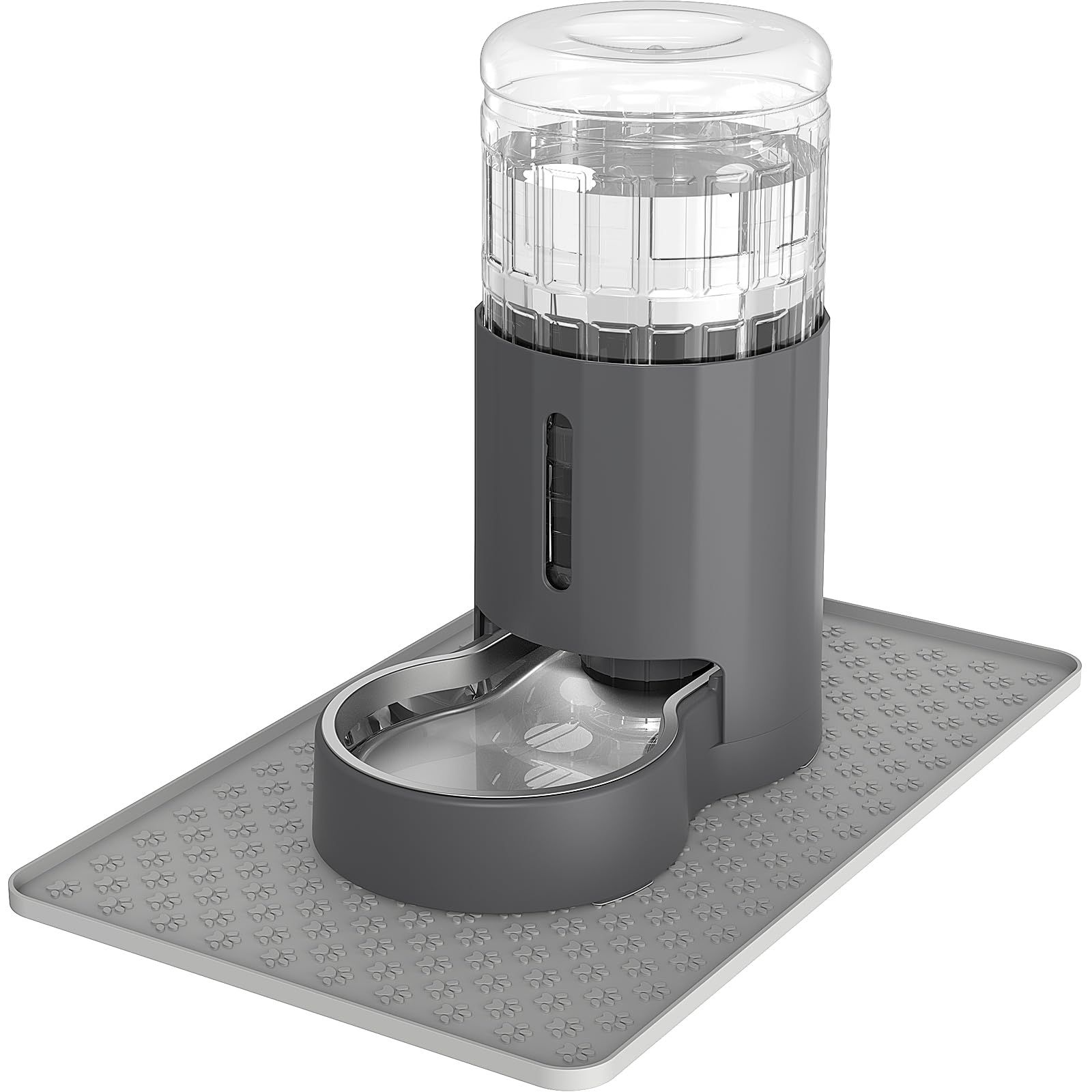 4L 猫水飲み器 プレースマット＆ステンレス製ボウル付き 自動重力式ペット給水器 大容量自動給水器 多頭飼い 留守対応 大きいサイズ 中型小型犬用
