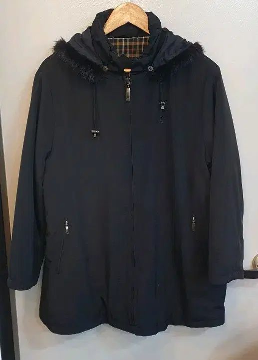 レディース DAKS フードファー ブラック ロング アウター サイズ94 -165