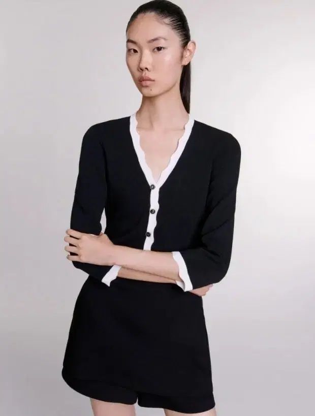 マージュ スキャロップ トリミング カーディガン 1