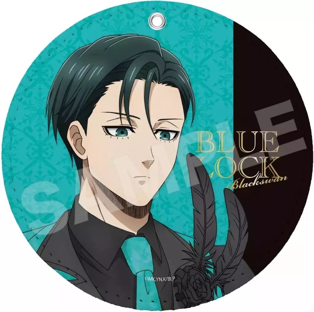 中古】キーホルダー 糸師凛 ブラックスワン レザーコースターキー