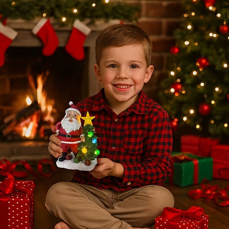 ソーラー充電式】光るサンタクロース像 LEDガーデンライト クリスマス