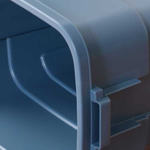 ポリプロピレン製の蓋付きゴミ箱（５０Ｌ）「W45.5&times;D32&times;H57.6cm」（ロック機能付きトラッシュカン）No.936（日本製）／グリーン