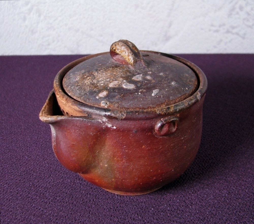 備前茶器 泰山窯 宝瓶・こぼし・煎茶碗5客 共箱 煎茶道具/25k053