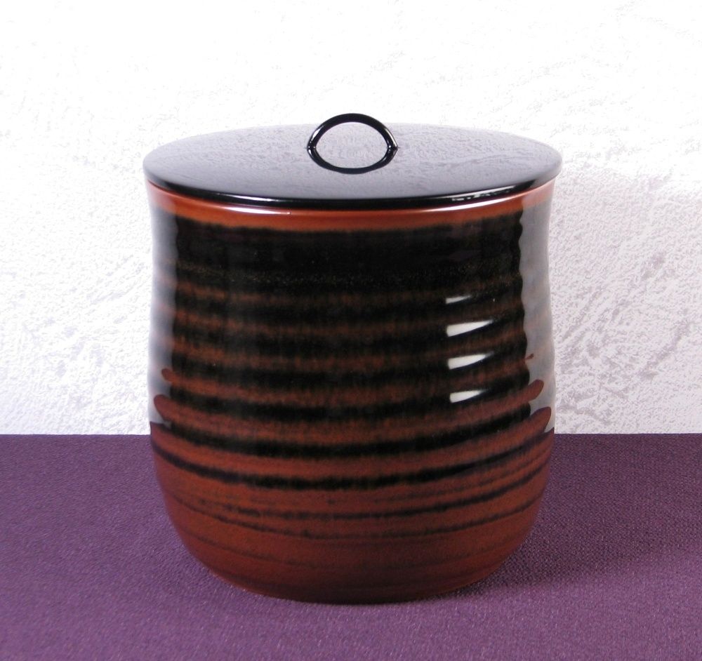 加藤藤山作 古瀬戸写水指 幅 15 5 cm 共箱 共布 茶道具 25 k 054