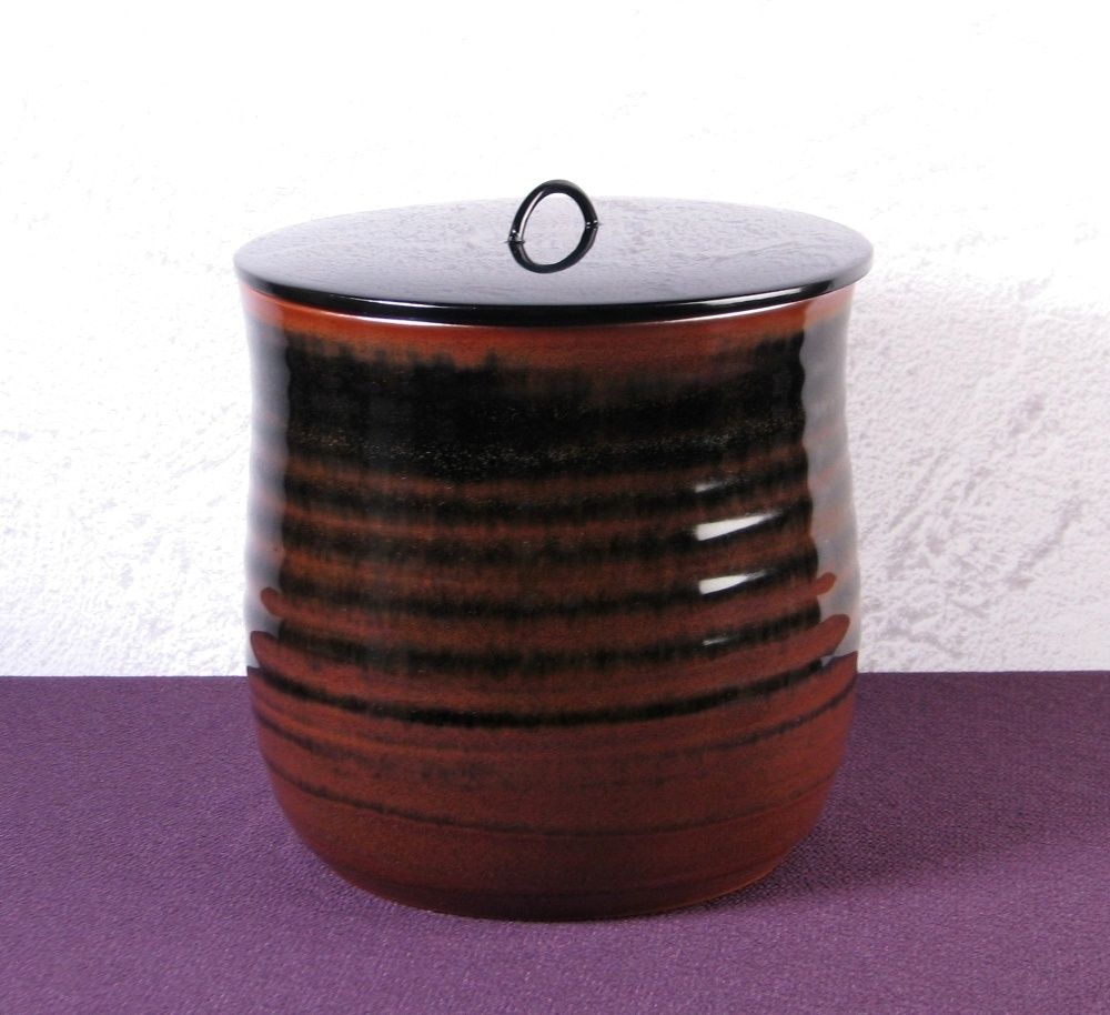 加藤藤山作 古瀬戸写水指 幅：15.5cm 共箱・共布 極美品 茶道具/25k054