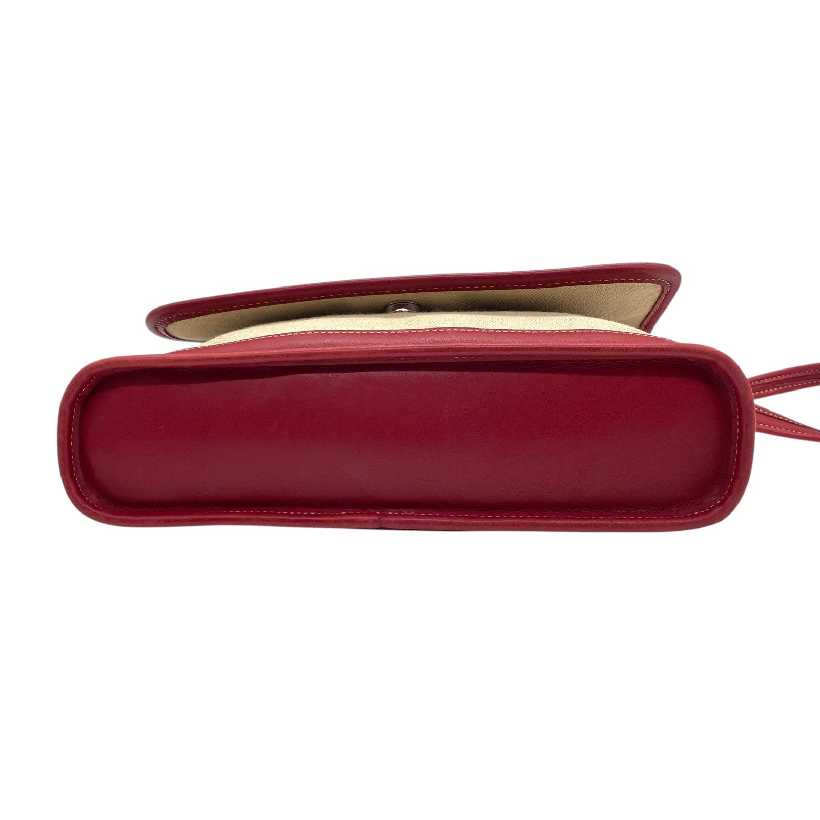 COACH ショルダーバッグ ベージュ/青/赤 コーチ COACH キャンバス レザー ショルダーバッグ ワンショルダー