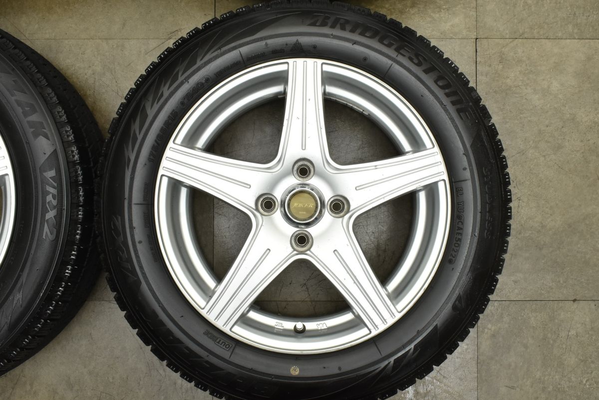 送料込☆ブリヂストンVRX2☆175/65R15☆アクア・ヤリス・フィットなどに ヴィッツ フィットなどに 】JOKER 15in 6J +45 PCD100 ブリヂストン