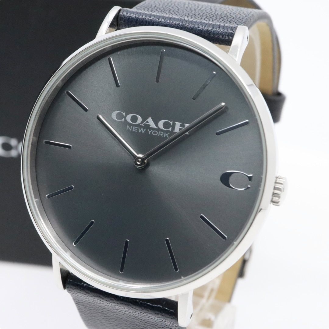 美品】コーチ COACH 腕時計 メンズ チャールズ Charles ネイビー